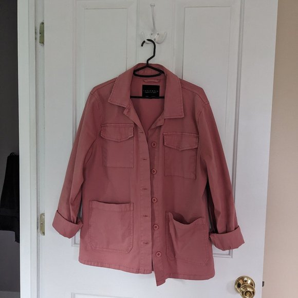 Sanctuary Chore Utility Shacket Jacket Shirt Size Medium Dusty Rose Pink - Picture 1 of 5